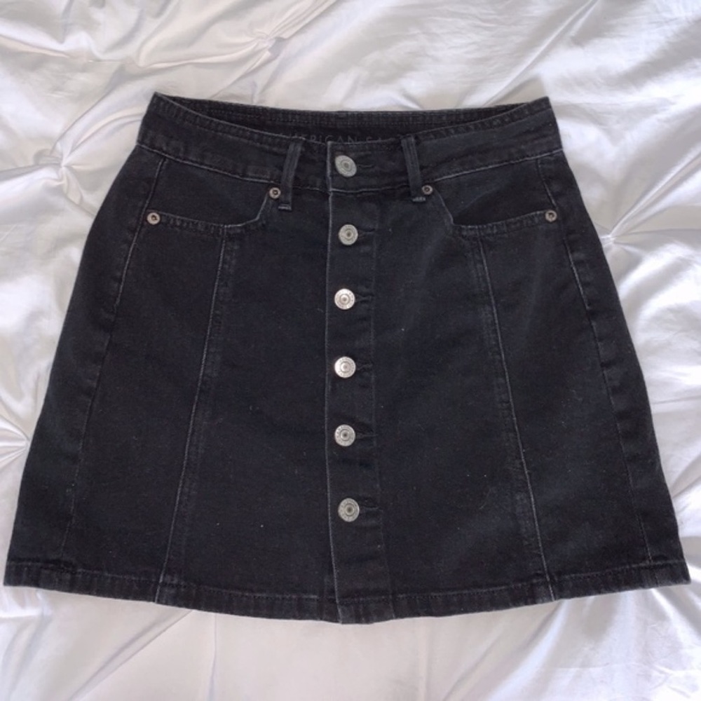 Black jean skirt